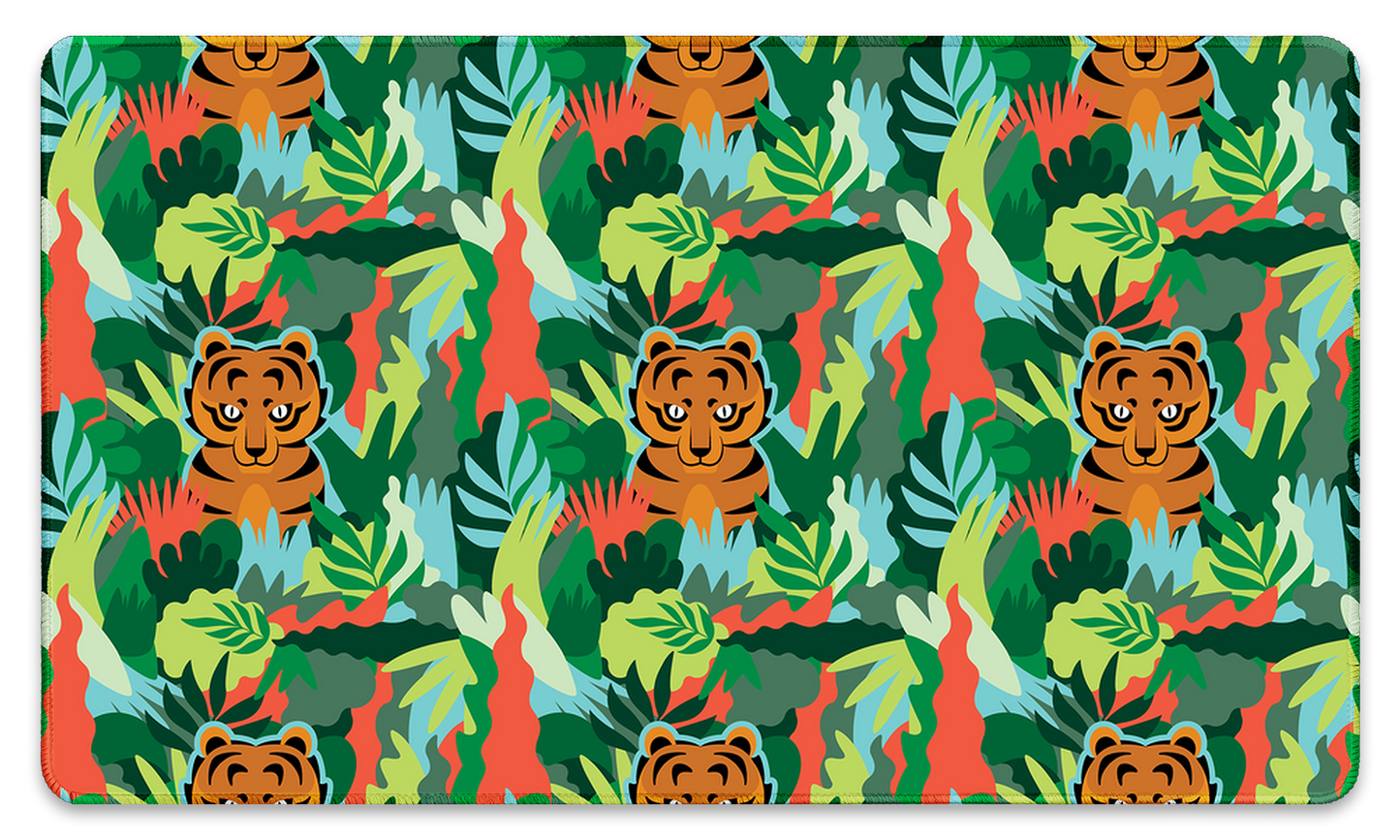 Tigers in The Forest Green