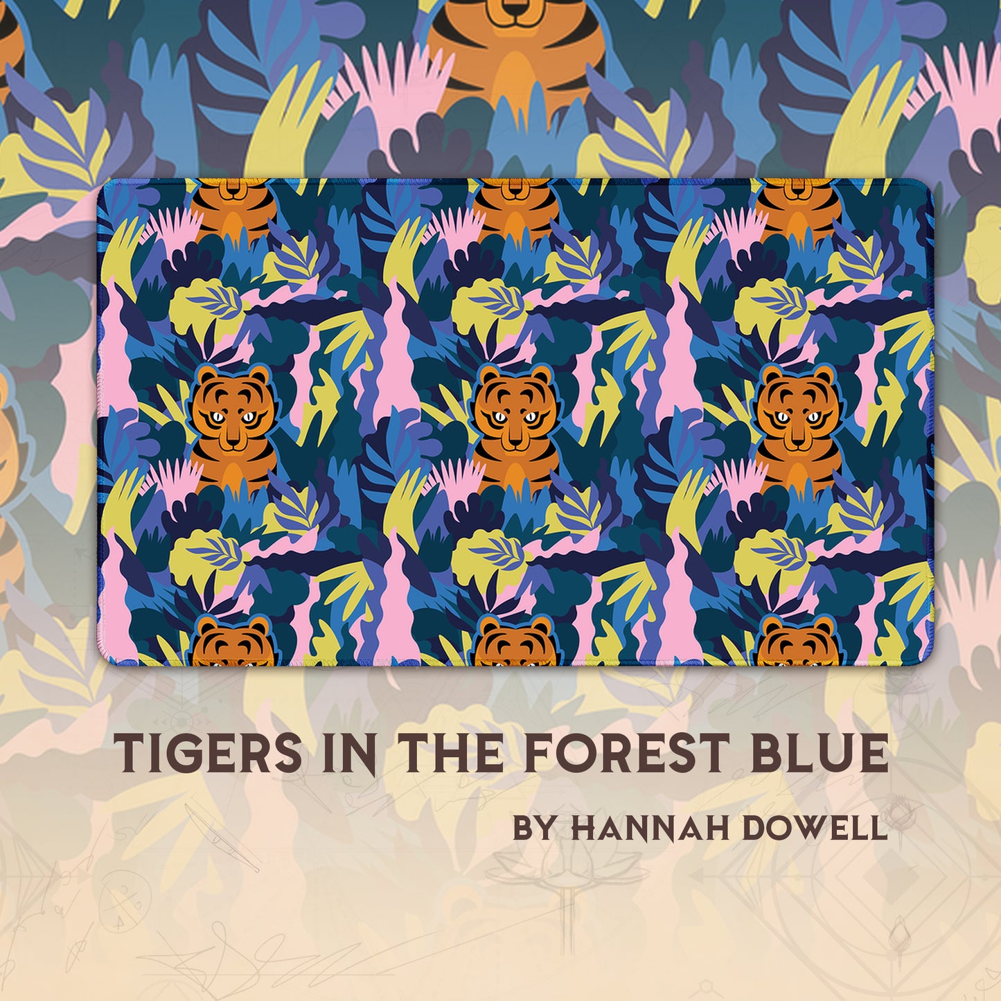 Tigers in The Forest Blue