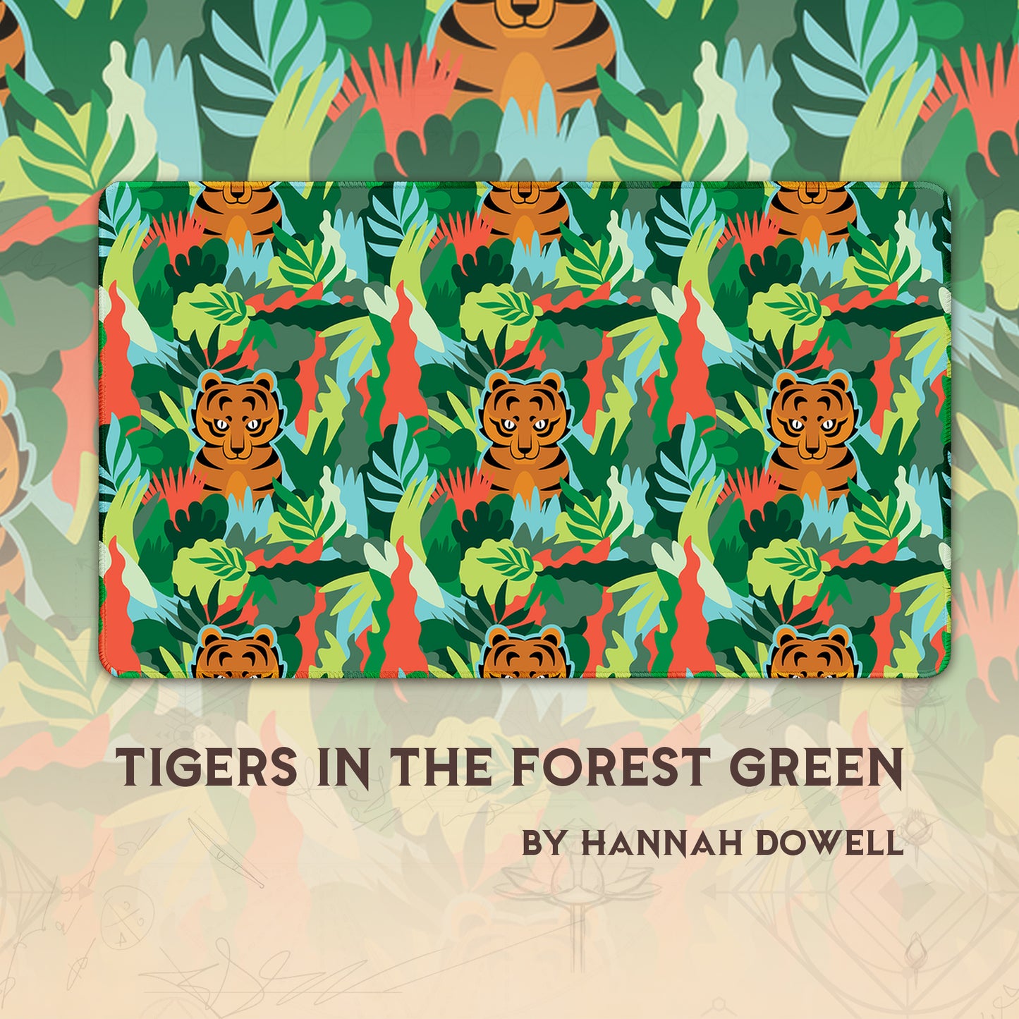 Tigers in The Forest Green