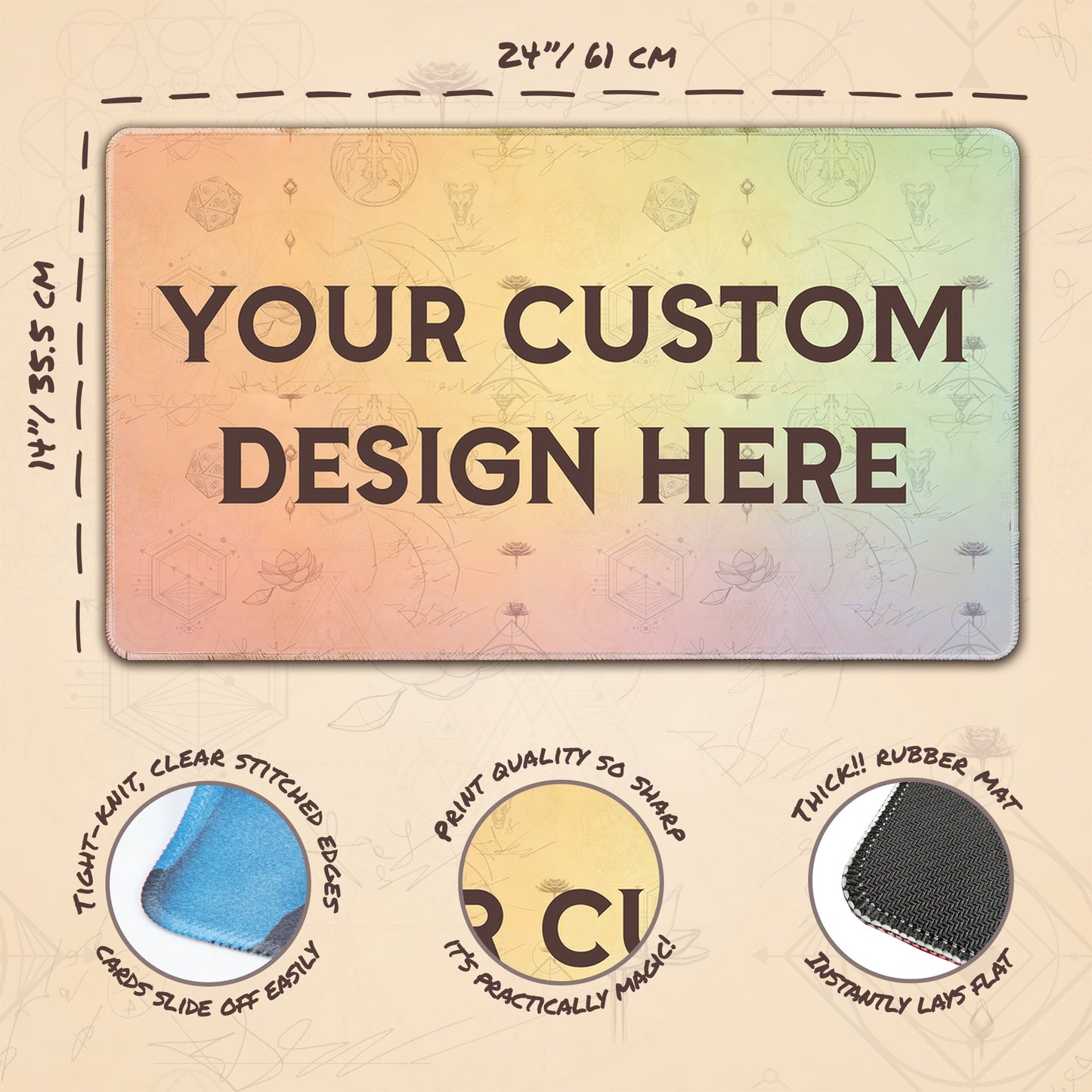 Custom Standard Playmat (24x14, Stitched)