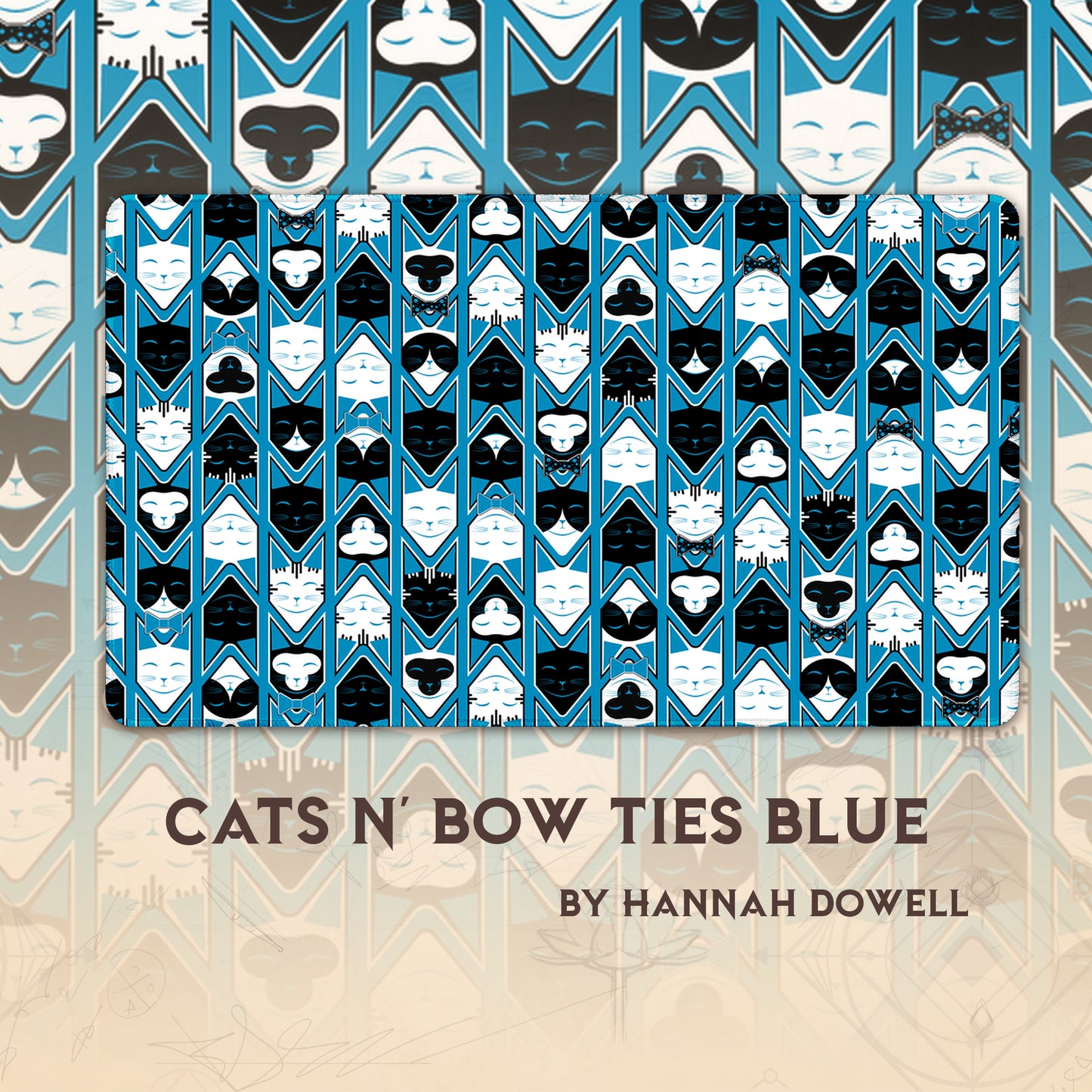 Cats N' Bow Ties Blue