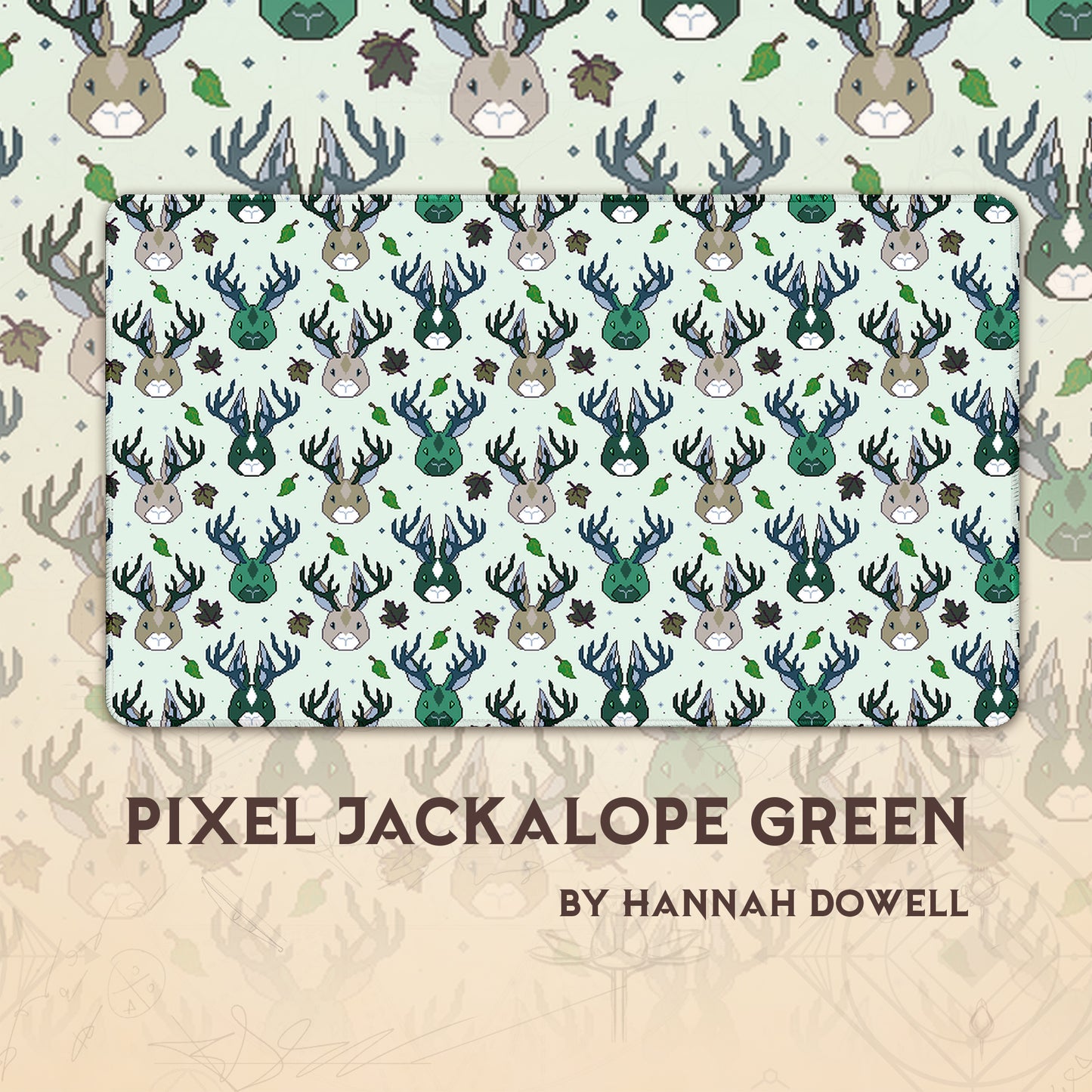 Pixel Jackalope Green