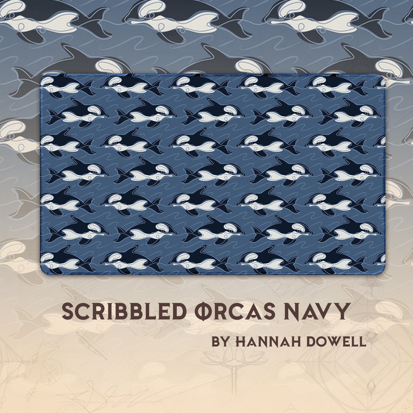 Scribbled Orcas Navy