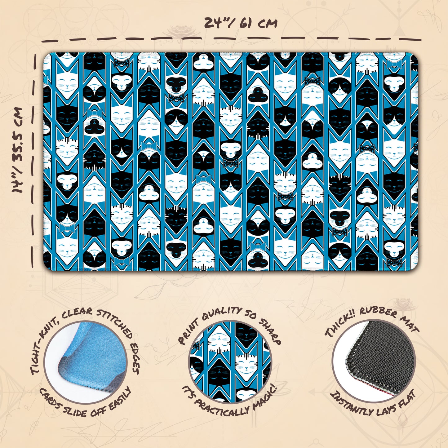 Cats N' Bow Ties Blue